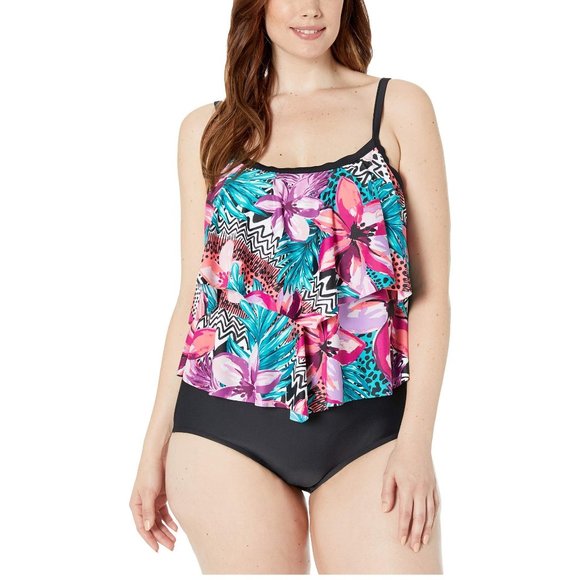 Maxine of Hollywood Other - MAXINE OF HOLLYWOOD Floral Printed One Piece Swimsuit